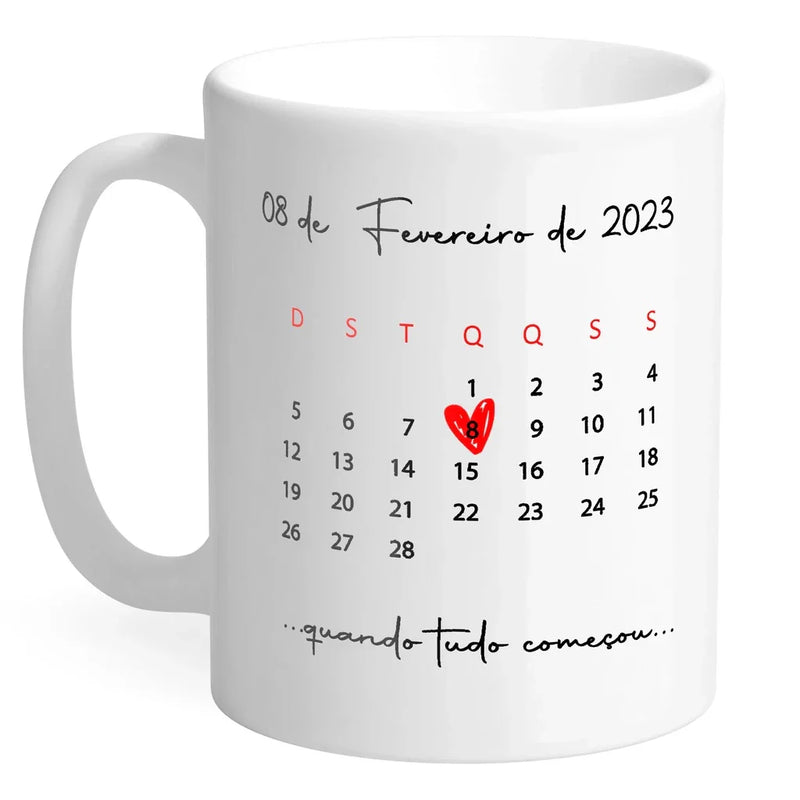 A ORIGINAL Caneca Namorados Calendario Personalizada com Foto e Data