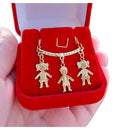 colar De Filhos Filhas Banhado A Ouro 18K