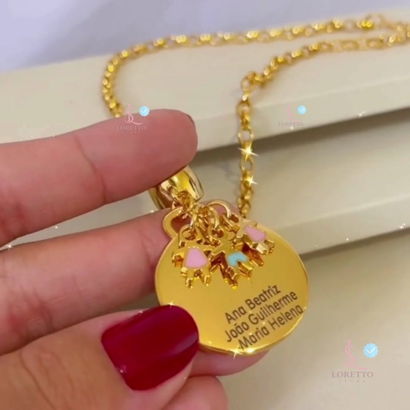 Colar nome de Filhos Gravado a Laser Personalizado Filho e Filha Ci19
