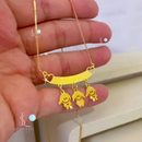 Colar Filhos Nome Personalizado a Laser Banho de Ouro Garantia Ah943