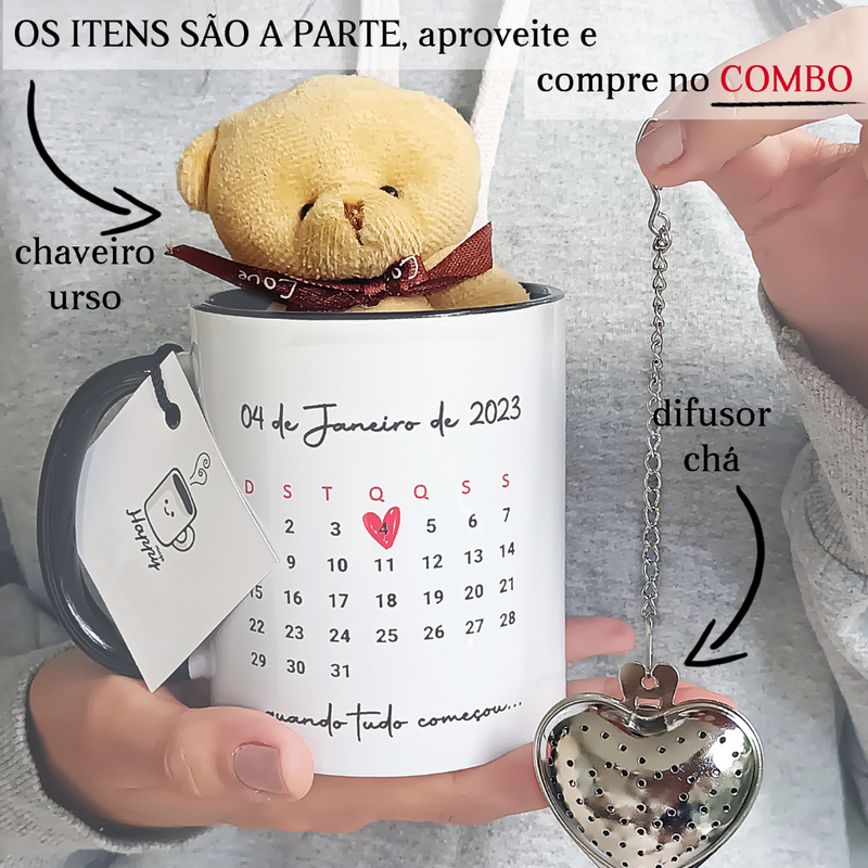 A ORIGINAL Caneca Namorados Calendario Personalizada com Foto e Data