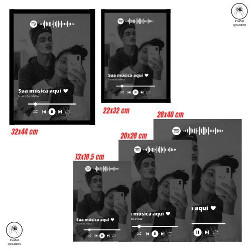 Quadro Placa Casal com Fotos e Música Personalizado - Presente Dia Dos Namorados