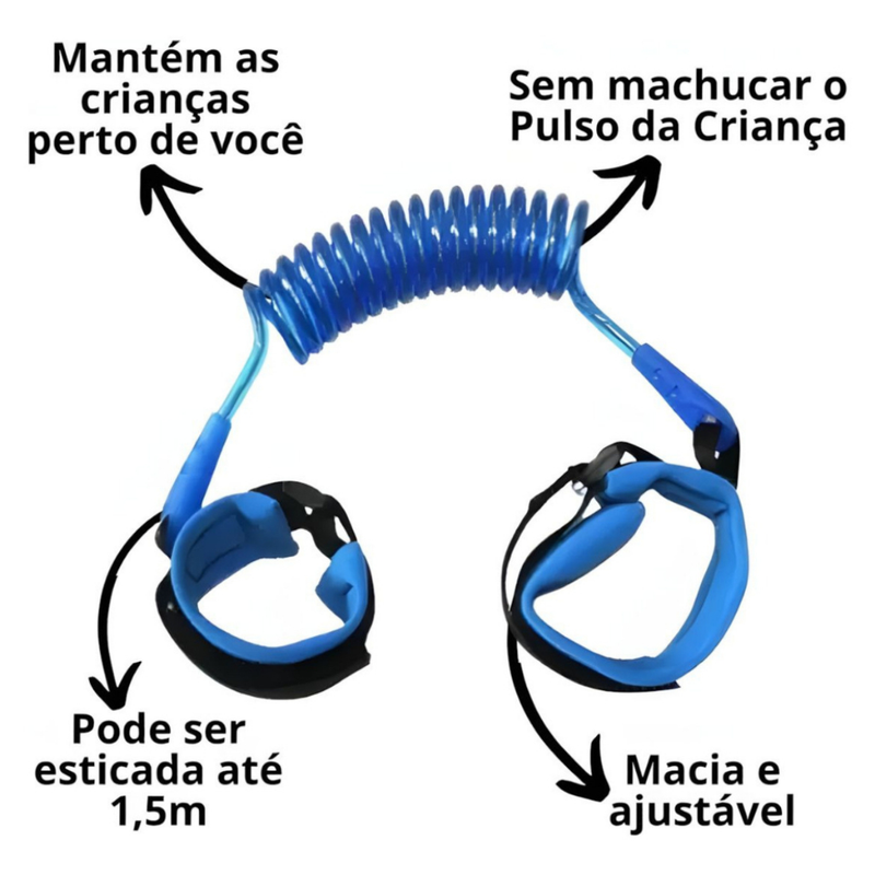 Pulseira Bracelete Guia Segurança Infantil Passeio Pais E Filhos Criança Bebê