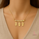 Colar Filhos Nome Personalizado a Laser Banho de Ouro Garantia Ah943