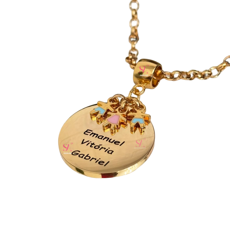 Colar nome de Filhos Gravado a Laser Personalizado Filho e Filha Ci19