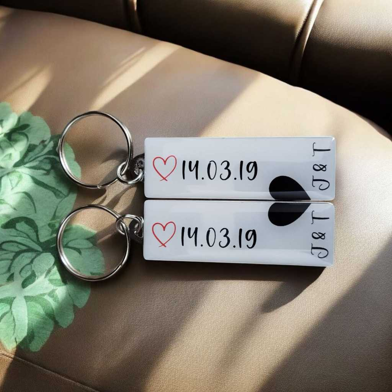 Chaveiros Personalizados para Casais Data Especial Iniciais namorados