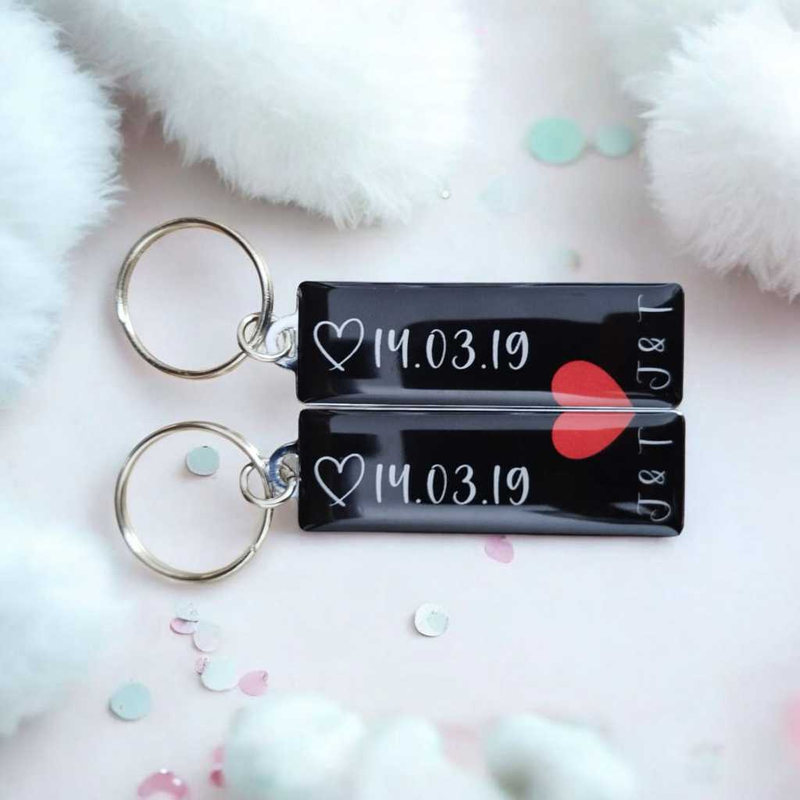 Chaveiros Personalizados para Casais Data Especial Iniciais namorados