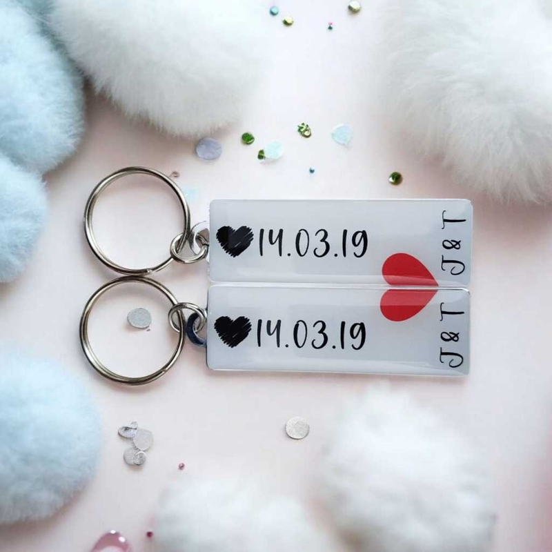 Chaveiros Personalizados para Casais Data Especial Iniciais namorados