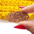 Kit com 35 Etiquetas em Couro Sintético