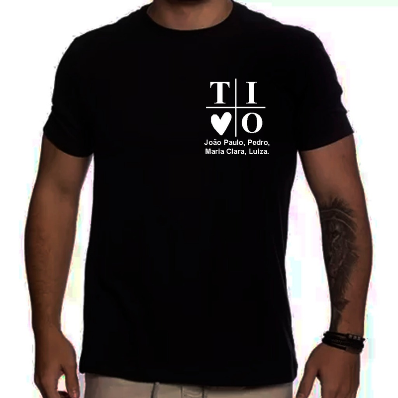 Camiseta Personalizada para Tio e para Tia Escolha os Nomes 100% Algodão Presente para Tios