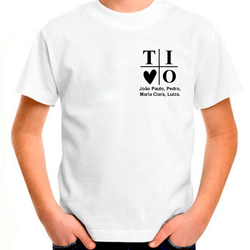 Camiseta Personalizada para Tio e para Tia Escolha os Nomes 100% Algodão Presente para Tios