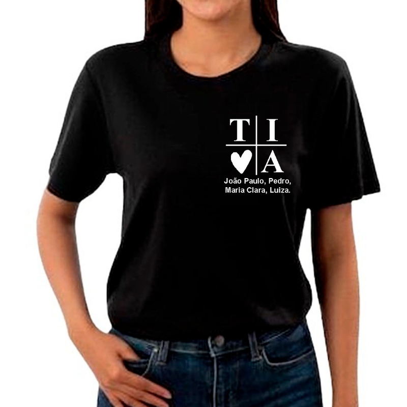 Camiseta Personalizada para Tio e para Tia Escolha os Nomes 100% Algodão Presente para Tios