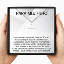 Colar Crucifixo Banhado a Prata Com Cartão Mensagem E Caixa Para Presente