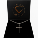 Presente Para Filho Colar Crucifixo Banhado a Prata Com Cartão Mensagem E Caixa Para Presente