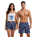 Kit Casal Pijama Namorados Modelo Cropped Virgínea Samba Canção