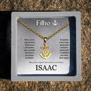 Presente para Filho Colar aço inox com Nome e Foto em Caixa premium