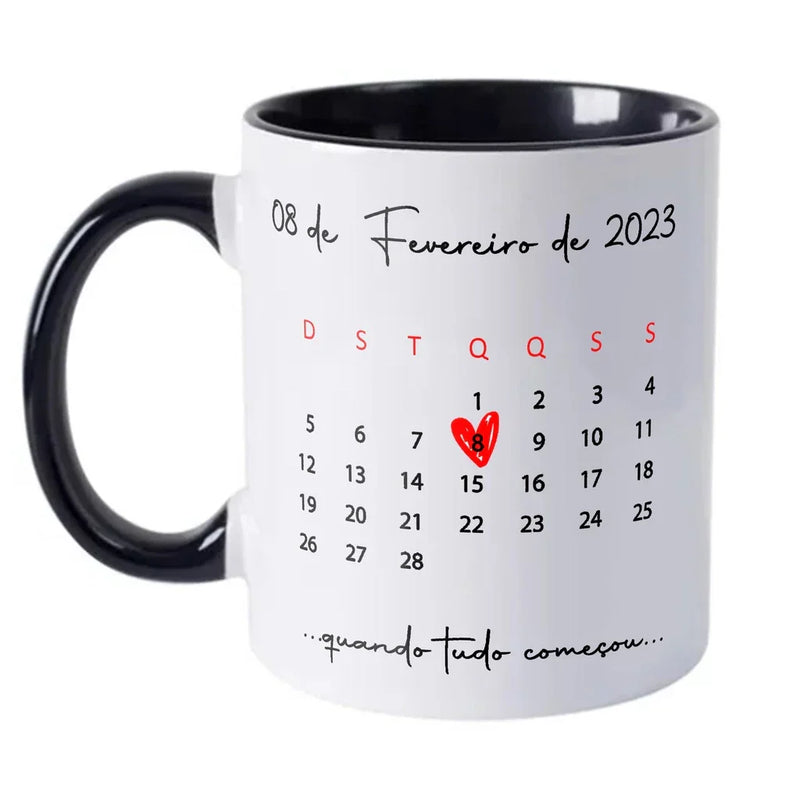A ORIGINAL Caneca Namorados Calendario Personalizada com Foto e Data