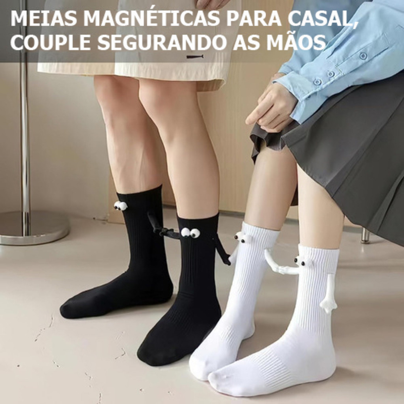 Meias Amantes De Casal Com Magnéticas Mãos Fofo Presente Natal Aniversário Dia Dos Namorados