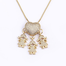 Colar de Filhos Coração Cravejado