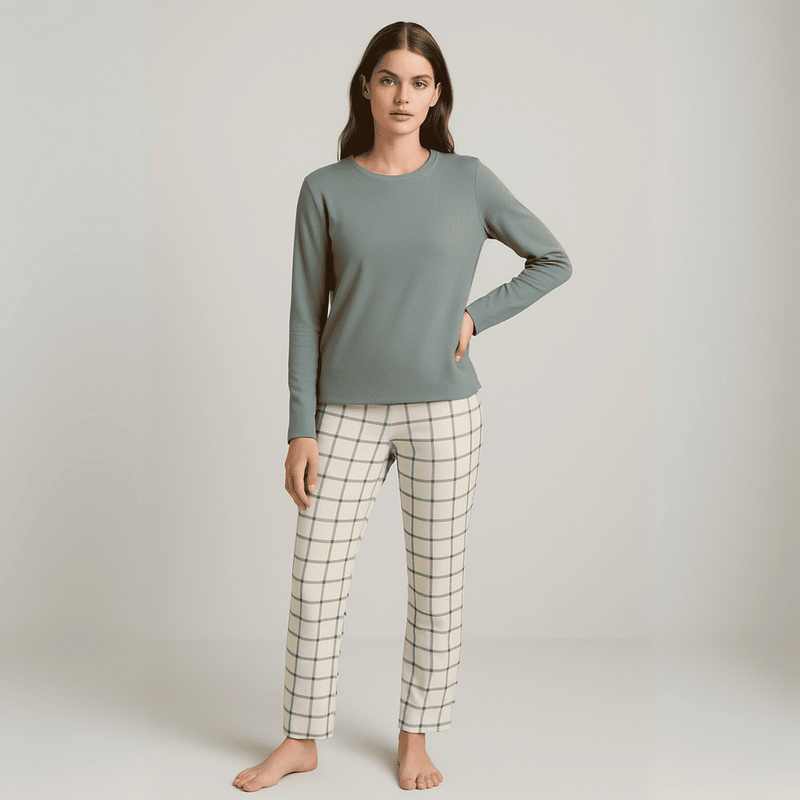 Kit Pijama Casal Namorados Inverno Meia Estação Estampa Combinando Feminino Masculino