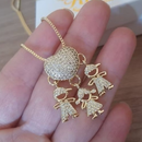 Colar de Filhos Coração Cravejado