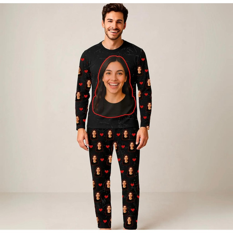 Conjunto de Pijama Estampado Personalizado para Casal